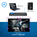 Controlador de videowall Full HD 2x2 con extracción de audio y RS-232 (HD-22VW)