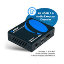 Extractor de audio OREI HDMI de 18 Gbps con mezcla descendente de audio (HDA-913)