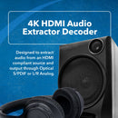 Extractor de audio OREI HDMI de 18 Gbps con mezcla descendente de audio (HDA-913)