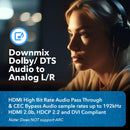 Extractor de audio OREI HDMI de 18 Gbps con mezcla descendente de audio (HDA-913)