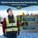 Chaleco de seguridad reversible Hi-Vis con aislamiento, espalda en X y bandas reflectantes
