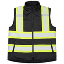 Chaleco de seguridad reversible Hi-Vis con aislamiento, espalda en X y bandas reflectantes