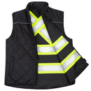 Chaleco de seguridad reversible Hi-Vis con aislamiento, espalda en X y bandas reflectantes