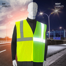 Chaleco de seguridad de malla de alta visibilidad con bandas reflectantes de 2" y bolsillo