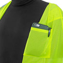 Chaleco de seguridad de malla de alta visibilidad con bandas reflectantes de 2" y bolsillo