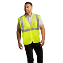 Chaleco de seguridad de malla de alta visibilidad con bandas reflectantes de 2" y bolsillo