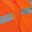 Chaleco de seguridad de malla de alta visibilidad con bandas reflectantes de 2" y bolsillo