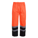 Hi-Vis Yellow/Black Rain Pants with Reflective Strips