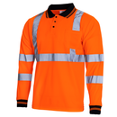 Polo de seguridad reflectante de alta visibilidad de manga larga