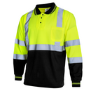 Polo de seguridad reflectante de alta visibilidad de manga larga
