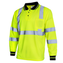 Polo de seguridad reflectante de alta visibilidad de manga larga