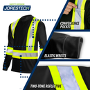 Camiseta de seguridad de manga larga de alta visibilidad bicolor reflectante con espalda en X