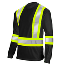 Camiseta de seguridad de manga larga de alta visibilidad bicolor reflectante con espalda en X