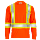 Camiseta de seguridad de manga larga de alta visibilidad bicolor reflectante con espalda en X