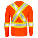 Camiseta de seguridad de manga larga de alta visibilidad bicolor reflectante con espalda en X