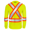 Camiseta de seguridad de manga larga de alta visibilidad bicolor reflectante con espalda en X