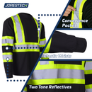 Camisa de seguridad de manga larga de alta visibilidad reflectante bicolor
