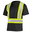 Camisa de seguridad de alta visibilidad con cinta reflectante en forma de X, dos tonos y bolsillo