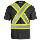 Camisa de seguridad de alta visibilidad con cinta reflectante en forma de X, dos tonos y bolsillo