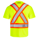 Camisa de seguridad de alta visibilidad con cinta reflectante en forma de X, dos tonos y bolsillo
