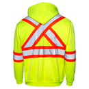 Hi-Vis X-Back Two Tone Safety Hooded Sweatshirt with Reflective Stripes