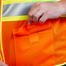 Chaleco de seguridad de malla de alta visibilidad, dos tonos, con tiras reflectantes de 2 pulgadas y bolsillos