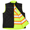Chaleco de seguridad reversible Hi-Vis con aislamiento, espalda en X y bandas reflectantes