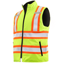 Chaleco de seguridad reversible Hi-Vis con aislamiento, espalda en X y bandas reflectantes