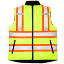 Chaleco de seguridad reversible Hi-Vis con aislamiento, espalda en X y bandas reflectantes