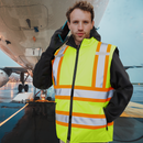 Chaleco de seguridad reversible Hi-Vis con aislamiento, espalda en X y bandas reflectantes
