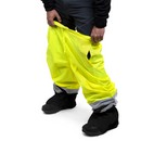Hi-Vis Yellow/Black Rain Pants with Reflective Strips
