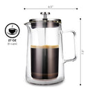 Cafetera de prensa francesa, cristal