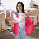 Printed Hi-Vis Mesh Safety Vest with 2” Reflective Strips and Pocket - PinkFit Collection