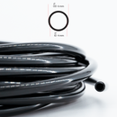 Polyurethane (PU) Pneumatic Tubing Black, Roll 6mm x 4mm x 5m (16.4ft)