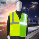 Chaleco de seguridad de malla alta visibilidad impreso con bandas reflectantes de 2" y bolsillo - Lima