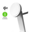 Base de carga inalámbrica universal 3 en 1 de Mophie con Qi2 en color blanco