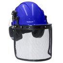 Kit de casco de seguridad estilo gorra con protector facial de malla de hierro y orejeras