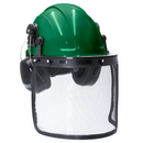 Kit de casco de seguridad estilo gorra con protector facial de malla de hierro y orejeras