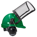 Kit de casco de seguridad estilo gorra con protector facial de malla de hierro y orejeras
