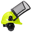 Kit de casco de seguridad estilo gorra con protector facial de malla de hierro y orejeras