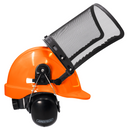 Kit de casco de seguridad estilo gorra con protector facial de malla de hierro y orejeras