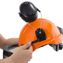 Kit de casco de seguridad estilo gorra con protector facial de malla de hierro y orejeras