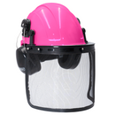 Kit de casco de seguridad estilo gorra con protector facial de malla de hierro y orejeras