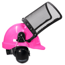 Kit de casco de seguridad estilo gorra con protector facial de malla de hierro y orejeras