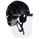 Sistema de casco de seguridad con protector facial y orejeras
