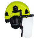 Sistema de casco de seguridad con protector facial y orejeras
