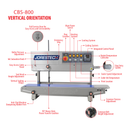 Stainless Steel Digital Continuous Band Sealer 800I with Coder