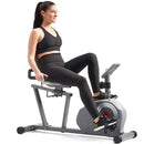 Bicicleta reclinada inteligente magnética Sunny Health &amp; Fitness Essentials Series con aplicación exclusiva SunnyFit y conectividad Bluetooth mejorada - SF-RB422003