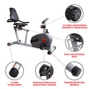 Bicicleta reclinada inteligente magnética Sunny Health &amp; Fitness con aplicación exclusiva SunnyFit y conectividad Bluetooth mejorada -