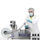 Aplicadora de Etiquetas Semiautomática para Envases Redondos con Impresora Integrada